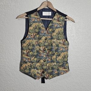 Gobelins Art Duck Print Wool Tapestry Vest